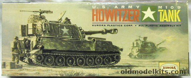 Aurora 1/48 US Army M109 Howitzer Tank (Self Propelled Gun), 314-98 plastic model kit